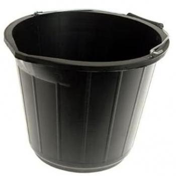 5 x UK 3‑Gallon Black Construction Buckets – Ideal for Animal Feed
