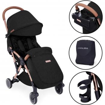 Ickle Bubba Globe Prime Stroller, Black on Rose Gold Frame