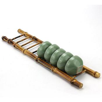 Bamboo Tea Cup Display Rack