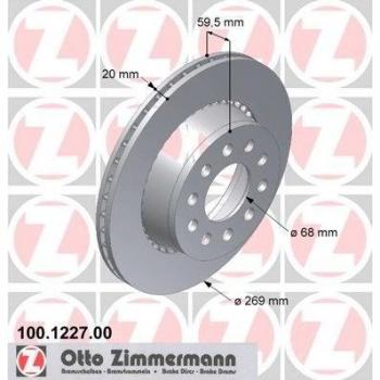 Disque de frein extérieur revêtu à haute teneur en carbone ZIMMERMANN 100.1227.20