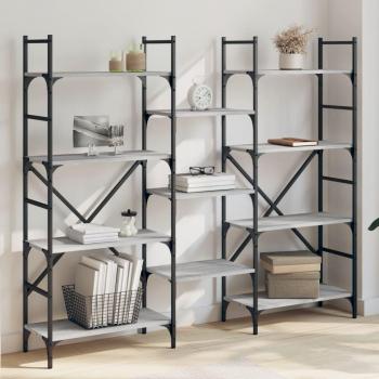 Libreria Grigio Sonoma 160x28,5x136,5 cm in Legno Multistrato vidaXL 85991