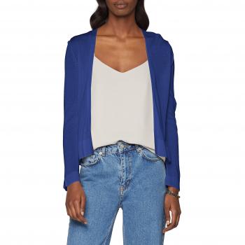 TOM TAILOR Damen Strickjacke Basic, Open Cardigan, Blau (Deep Ultramarine Blue 6726), Medium