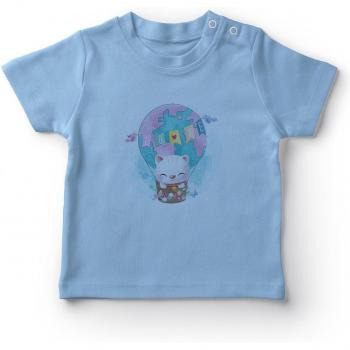 T‑shirt Bleu Bébé Angemiel – Design Chat mignon garçon