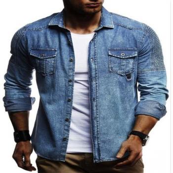 Camisa Informal a Cuadrados con Tono Vaquero