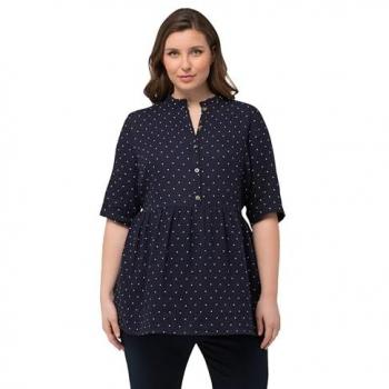 Bellieva Tunika für Damen, große Größen, blau, 42/44, Baumwolle, Ulla Popken