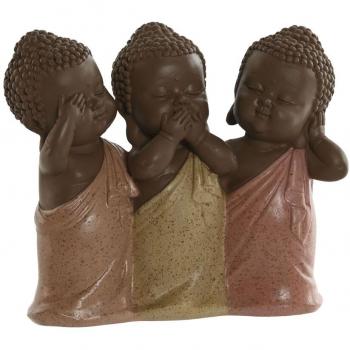 Buddha in Resina 15,5×6×13 cm Colore Corallo Arancione e Verde Neon