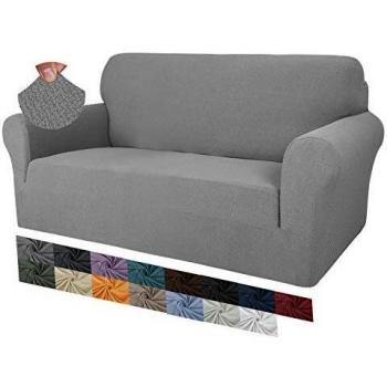 MAXIJIN Jacquard Stretch Loveseat Cover for 2 Seater, Non Slip Pet Friendly Sofa Protector