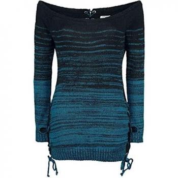 Innocent Thena Jersey de Punto para Mujer Negro/Azul Talla XXL