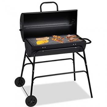 Grill à charbon Relaxdays XXL avec couvercle et aération réglable