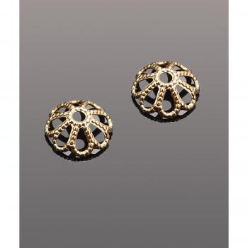 20Pcs/Lot 18K Gold Plated Brass Flower Bead Caps for Jewelry Design