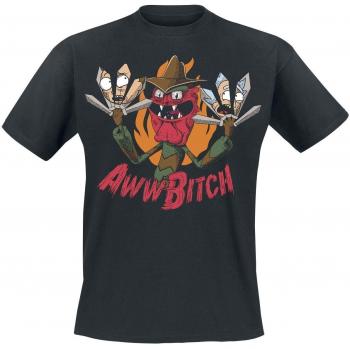 S‑Größe Schwarz: Rick & Morty “Awwww Bitch” T‑Shirt