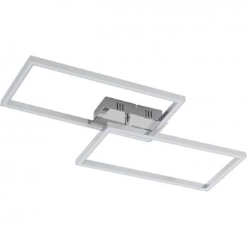 Plafón LED de hierro Lindby Panja, 35 cm, color cromo