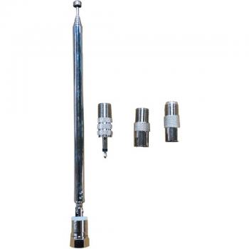 Telescopic FM Radio Antenna 4pcs F Type Male 75 Ohm with Adapter