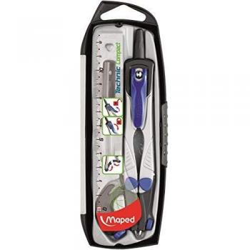 Set Compas Technic 150 mm – Bague, mines, taille-mines (4 pièces)