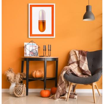 Queence Bild mit Spruch »Tablette, orange«