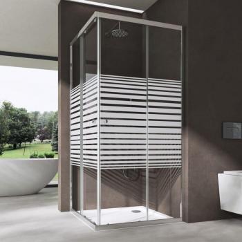 Cabine de douche Doporro 100x75x190 cm Ravenna16MS‑Plus, receveur et portes coulissantes en verre transparent 6 mm, traitement nano opaque