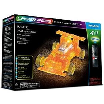 Laser Pegs 41011: Kit 4‑in‑1 di Costruzione Luminosa per Auto da Corsa