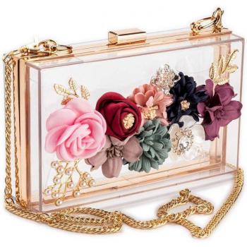Sac Floral avec Chaîne Dorée