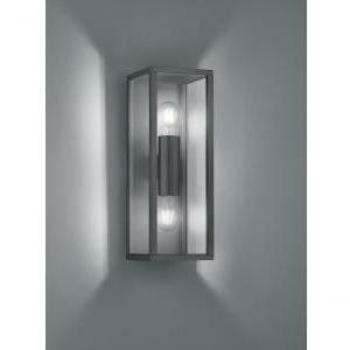 Applique Murale E27 2×10W Verre Transparent Clair Anthracite