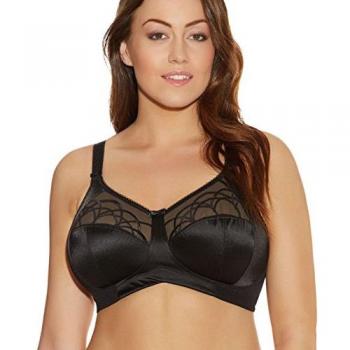 Elomi Cate Wireless Bra, Black, Size 44FF