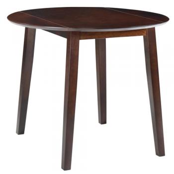 Table de Cuisine Ronde à Abattant MDF Marron