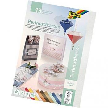 Folia Perlmutt Bastelpapier, 13 Blatt, 250 g/qm