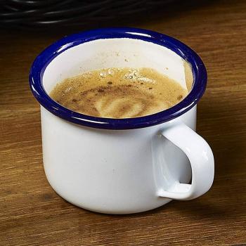 Classic White Enamel Espresso Cup – 155ml