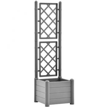 Jardinera elevada para flores y plantas 43 x 43 x 142 cm gris piedra