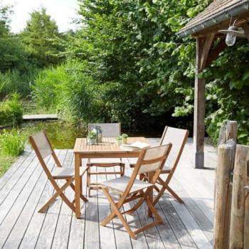 Tuinmeubelset Acacia Vierkant T4+C4 – Wilsa