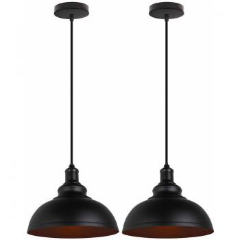 Lampada Metallo Vintage Suspended – Ø29 cm Paralume, Stile Industriale, Edison E27 per Corridoio