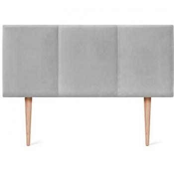 Cabecero de Terciopelo Alta Gama Modular Liso con Patas de Madera Moderno Acolchado para Cama 110x105cm