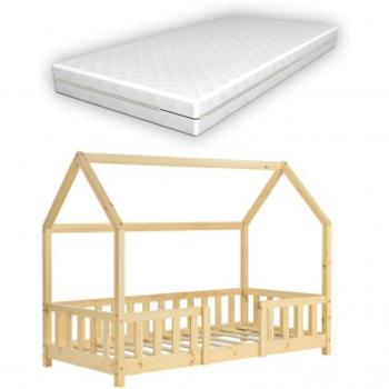 Sommeil Enfant Pin Naturel – Lit 70 × 140 cm + Matelas