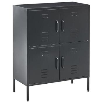 Armadio Metallico Nero 4 Ante – Spazio Ufficio