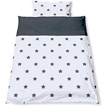 2‑teiliges Wende‑Bettset „Sternchen“ in Grau – Pinolino 630022‑8