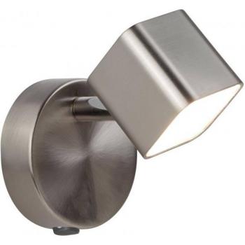 Spot Quad LED Ardoise Métallique Argent Satiné, 1 L, 5 W, 442 lm, 3000 K, Contrôle dimmable