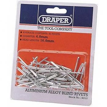 Draper 14010 Blind Rivets 4mm x 15.8mm Blue Pack of 50