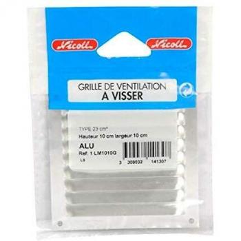 Grille d'aération aluminium gris avec protection moustiquaire 10x10