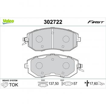 VALEO 302722 Pastilhas de freio