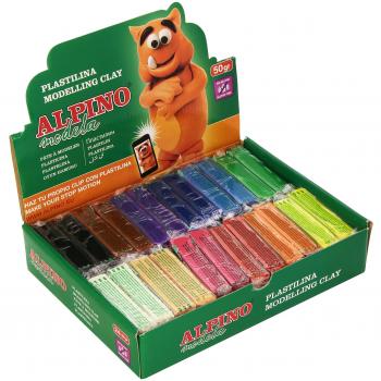 Plastilina Flexible Alpino 50 g con Expositor