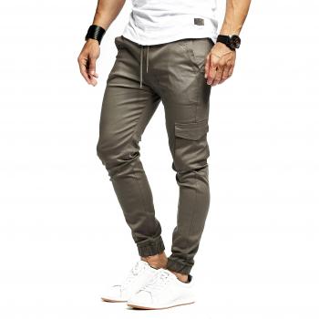 Leif Nelson Herren Slim Fit Chinos – Anthrazit, Größe M, Stretch Jeans