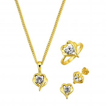 Golden Style – Komplettschmuck-Quartett in Gold und Gelbzirkonia