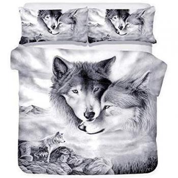 Couvre-lit loup assorti 3 pièces – 200 × 200 cm