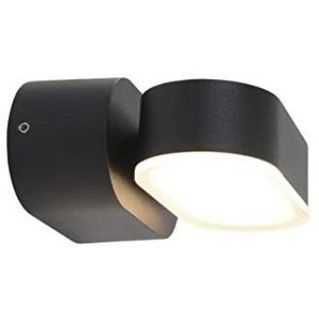 Applique extérieure LED 7,5W oval rotatif noir mat
