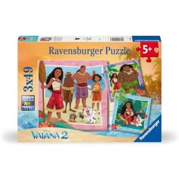 Puzzle 3x49 Disney Vaiana 2 para niños