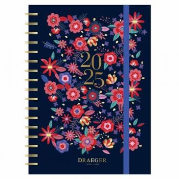 Draeger Agenda 2024-2025, 13x18 cm – Motifs Floraux
