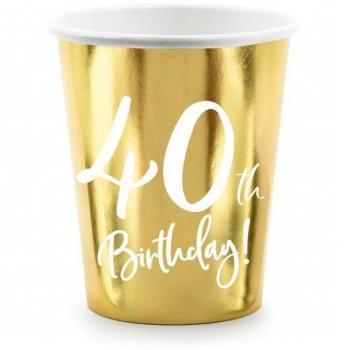 Bicchieri eleganti 40 anni oro 220ml (6 pezzi)