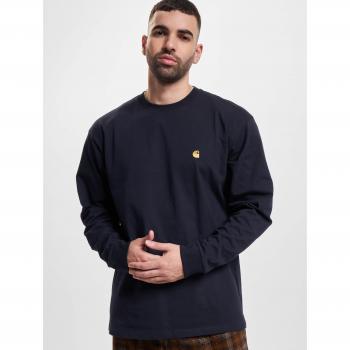 Camiseta Carhartt WIP Chase Navy con Detalles Dorados