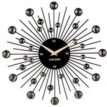Karlsson Wanduhr Sunburst Black Crystal Ø 30 cm