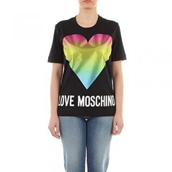 Top Moschino Love Cotton Satin Nero 40 Donna