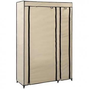 Folding Wardrobe Cream 110x45x175 cm Fabric vidaXL